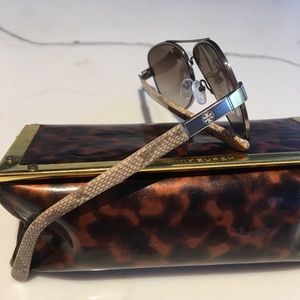 TORY BURCH aviator glasses -snake skin detail